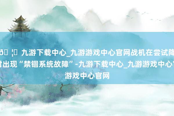 🦄九游下载中心_九游游戏中心官网战机在尝试降落时出现“禁锢系统故障”-九游下载中心_九游游戏中心官网
