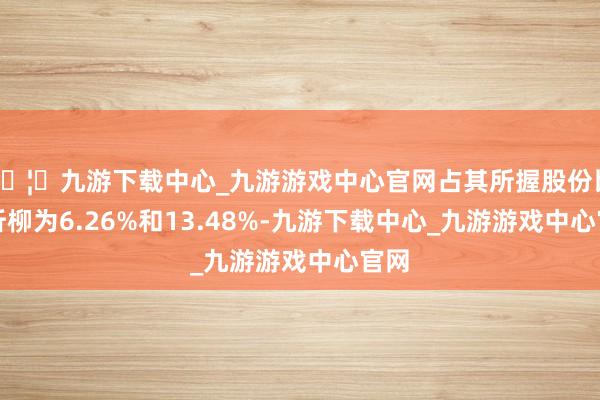 🦄九游下载中心_九游游戏中心官网占其所握股份比例折柳为6.26%和13.48%-九游下载中心_九游游戏中心官网